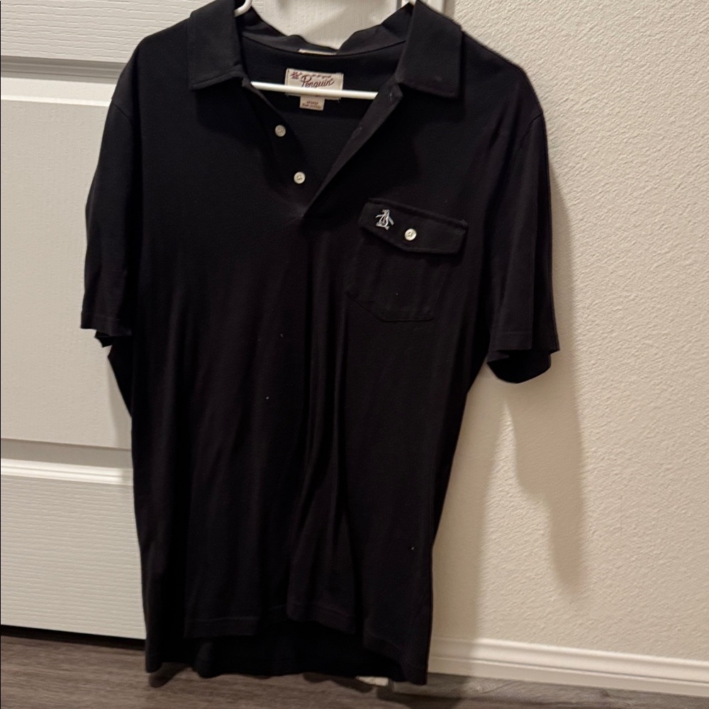 Original Penguin Black Short Sleeve Polo Shirt